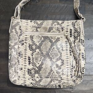 Danier Snake Print Shoulder Bag